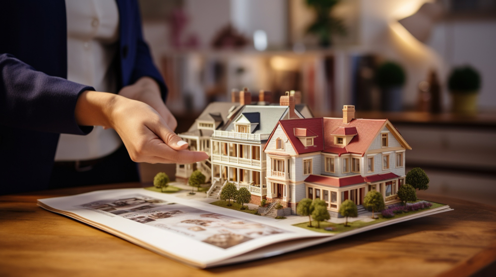 A person holds a house model on a table, symbolizing options for bad credit mortgage solutions.